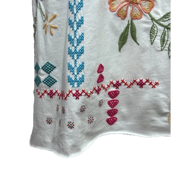🌺 Johnny Was Katie Relaxed Drape Tee • Small • Embroidered • Worn 1X 🌺 - Picture 13 of 16